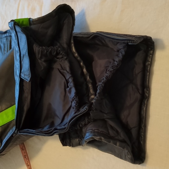 Vintage Arctic Cat Leather Snowmobile Bib Pants - Picture 6 of 9